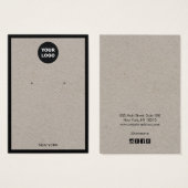 Voeg de Kaart Logo Kraft Earring Border Display to (Voorkant /achterkant)