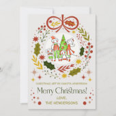 Voeg de kunst van je kind toe | Moderne Kerstkrans Feestdagenkaart (Voorkant)