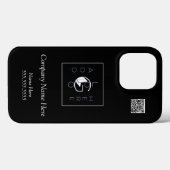 Voeg de Moderne Minimale Wit manuscriptQR code van Case-Mate iPhone Case (Achterkant (horizontaal))