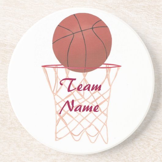 Voeg de Naam Basketball Onderzetters van het Team  (Voorkant)