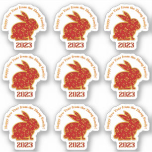 Voeg de naam Gelukkig Chinees Nieuw Jaar 2023 Koni Sticker