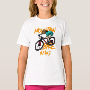 Voeg de naam Mountain Bike Racer Rider T-Shirt toe