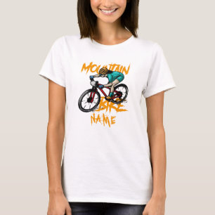 Voeg de naam Mountain Bike Racer Rider toe T-shirt