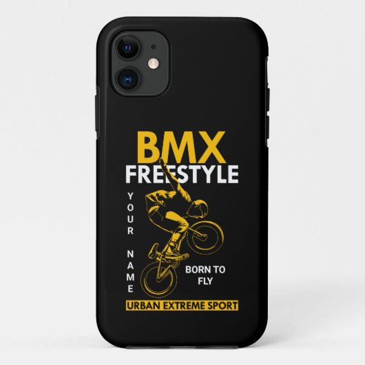 Voeg de naam Tekst BMX Freestyle Urban Extreme Spo Case-Mate iPhone Case (Achterkant)