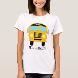 Voeg de naam toe aan schoolbuschauffeur t-shirt