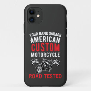 Voeg de naam toe van American Custom Motorcycle Te iPhone 11 Hoesje