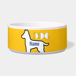 Voeg de naam van de hond toe Geel huisdier Voerbakje