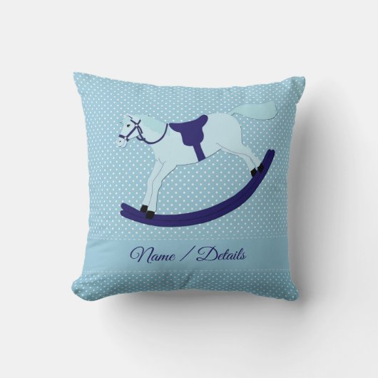 Voeg de Naam van de Verandering van de Tekst Blauw Kussen (Voorkant)