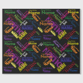 Voeg de naam van het Happy Birthday-verlooppapier  Cadeaupapier (Vlak)