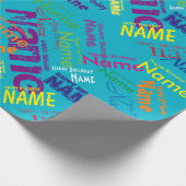 Voeg de naam van het Happy Birthday-verlooppapier  Cadeaupapier (Hoek)