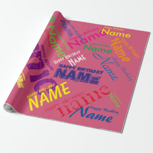 Voeg de naam van het Happy Birthday-verlooppapier Cadeaupapier