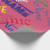 Voeg de naam van het Happy Birthday-verlooppapier  Cadeaupapier (Hoek)