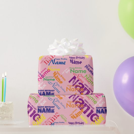 Voeg de naam van het Happy Birthday-verlooppapier Cadeaupapier (Feestgeschenken)
