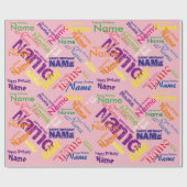 Voeg de naam van het Happy Birthday-verlooppapier Cadeaupapier (Vlak)