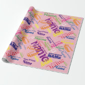 Voeg de naam van het Happy Birthday-verlooppapier Cadeaupapier (Uitgerold)