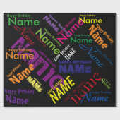 Voeg de naam van het Happy Birthday-verlooppapier Cadeaupapier (Vlak)