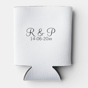 Voeg de naam van het paar monogram toe voeg datum  blikjeskoeler