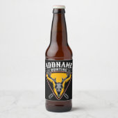VOEG DE NAAM VAN Hunter Elk Skull Big Antlers Deer Bier Etiket (Voorkant)