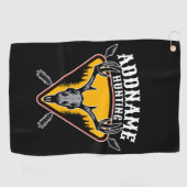 VOEG DE NAAM VAN Hunter Elk Skull Big Antlers Deer Golfhanddoek (Horizontaal)