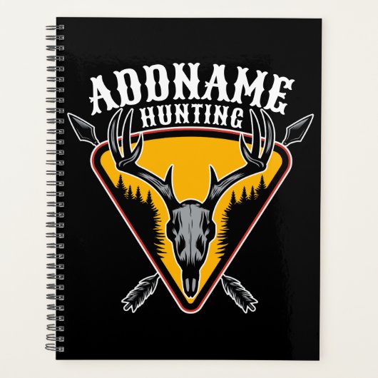 VOEG DE NAAM VAN Hunter Elk Skull Big Antlers Deer Planner (Voorkant)