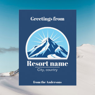 Voeg de naam van je berg of skioord Ansichtkaart t Briefkaart