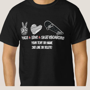 Voeg de naam van Jouw tekst toe, het Skateboarden T-shirt