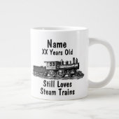 Voeg de NaamLeeftijd Gepersonaliseerde Steam Train Extra Grote Beker (Rechts)