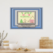 Voeg de Tekening van het Kind met het Lijst van de Poster (Keuken)