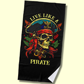 Voeg de Tekst van de Naam toe, Levend als Pirate o Strandlaken