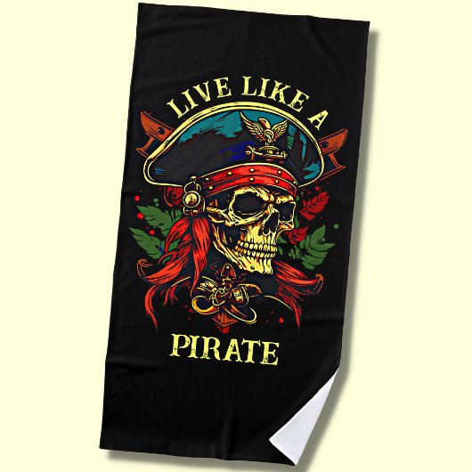 Voeg de Tekst van de Naam toe, Levend als Pirate o Strandlaken