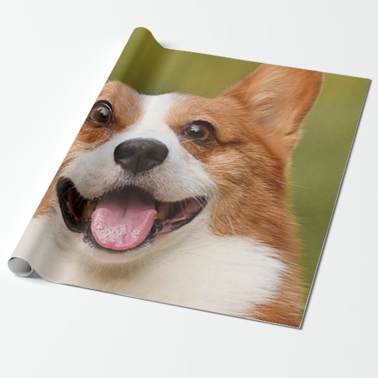 Voeg Dog Photo Personalized Gepersonaliseerd Cadeaupapier (Uitgerold)