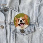 Voeg Dog Photo Personalized Gepersonaliseerd Ronde Button 7,6 Cm (In situ)