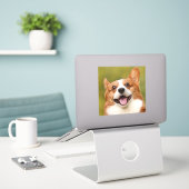 Voeg Dog Photo Personalized Gepersonaliseerd Sticker (Laptop op bureau)