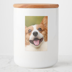 Voeg Dog Photo Personalized Gepersonaliseerd Voedselcontainer Etiket