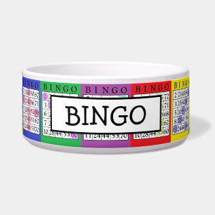 Voeg Dog's naam Funny BINGO-kaarten Dog Bowl toe Voerbakje