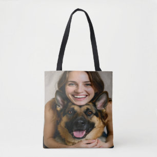 Voeg Duitse Herdershond Foto Toe Personaliseer Draagtas