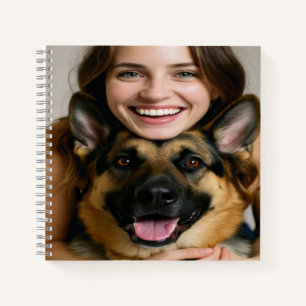 Voeg Duitse Herdershond Foto Toe Personaliseer Notitieboek