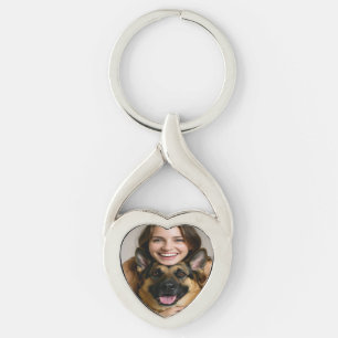 Voeg Duitse Herdershond Foto Toe Personaliseer Sleutelhanger