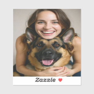 Voeg Duitse Herdershond Foto Toe Personaliseer Sticker