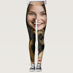 Voeg Duitse Herdershond Foto Toe Personaliseren Leggings