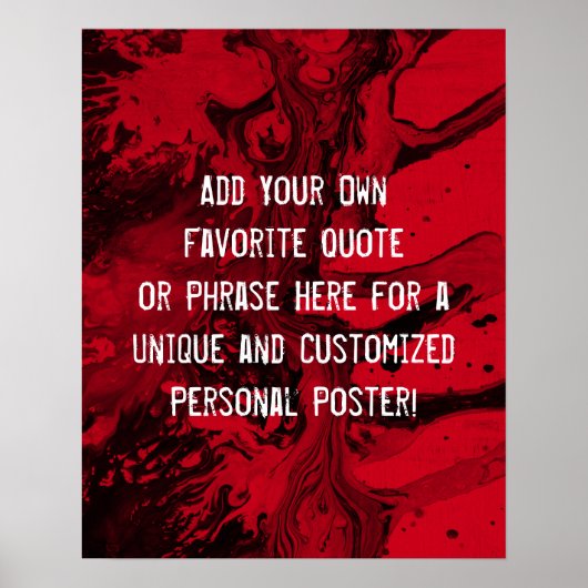 Voeg een aangepast citaat zwarte marmer toe, Brigh Poster (Voorkant)