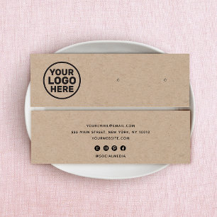 Voeg een aangepaste Logo Kraft Stud Earring Displa Mini Visitekaartjes