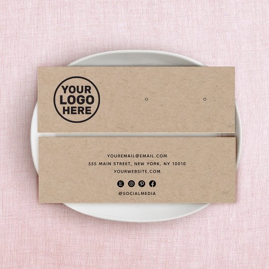 Voeg een aangepaste Logo Kraft Stud Earring Displa Mini Visitekaartjes
