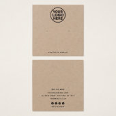 Voeg een aangepaste Logo Kraft Stud Earring Displa Vierkante Visitekaartjes (Voorkant /achterkant)