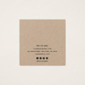 Voeg een aangepaste Logo Kraft Stud Earring Displa Vierkante Visitekaartjes (Achterkant)