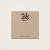 Voeg een aangepaste Logo Kraft Stud Earring Displa Vierkante Visitekaartjes (Voorkant)