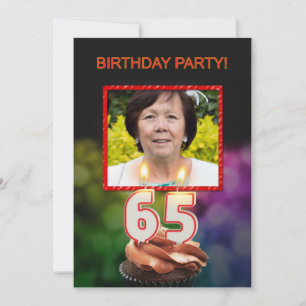 Voeg een afbeelding, 65ste verjaardag uitnodiging