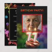 Voeg een afbeelding, 77e verjaardag uitnodiging to (Voorkant / Achterkant)