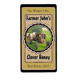 Voeg een Afbeelding Black en Gold Wedding Honey Ja Etiket