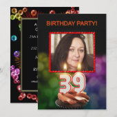 Voeg een afbeelding toe, 39e verjaardagsfeestje Ui Kaart (Voorkant / Achterkant)